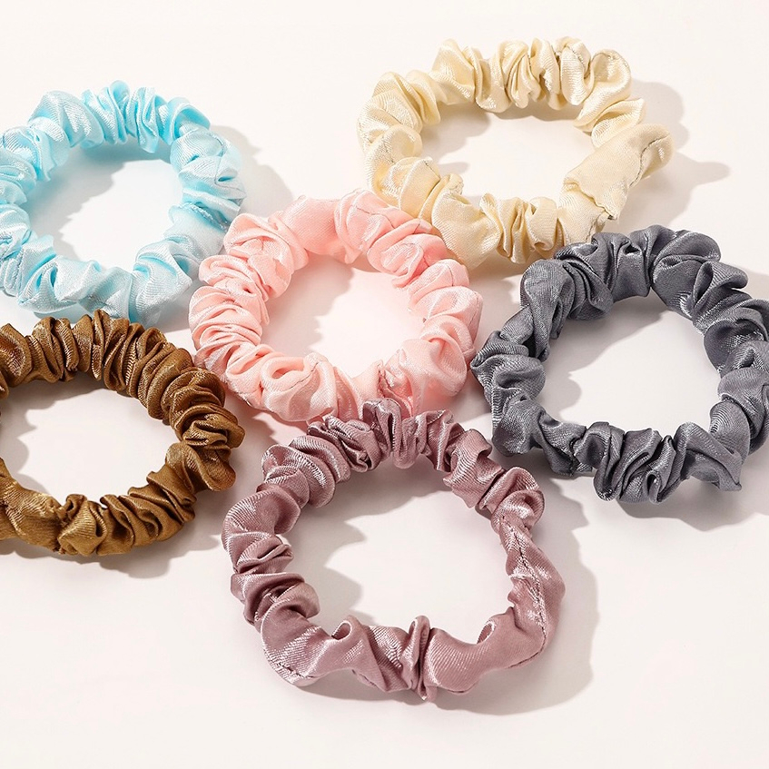 Dây Buộc Tóc Lụa, Cột Tóc Scrunchies Bèo Nhún Dễ Thương Nhiều Màu  SUBICI