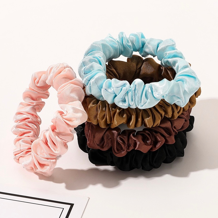 Dây Buộc Tóc Lụa, Cột Tóc Scrunchies Bèo Nhún Dễ Thương Nhiều Màu  SUBICI