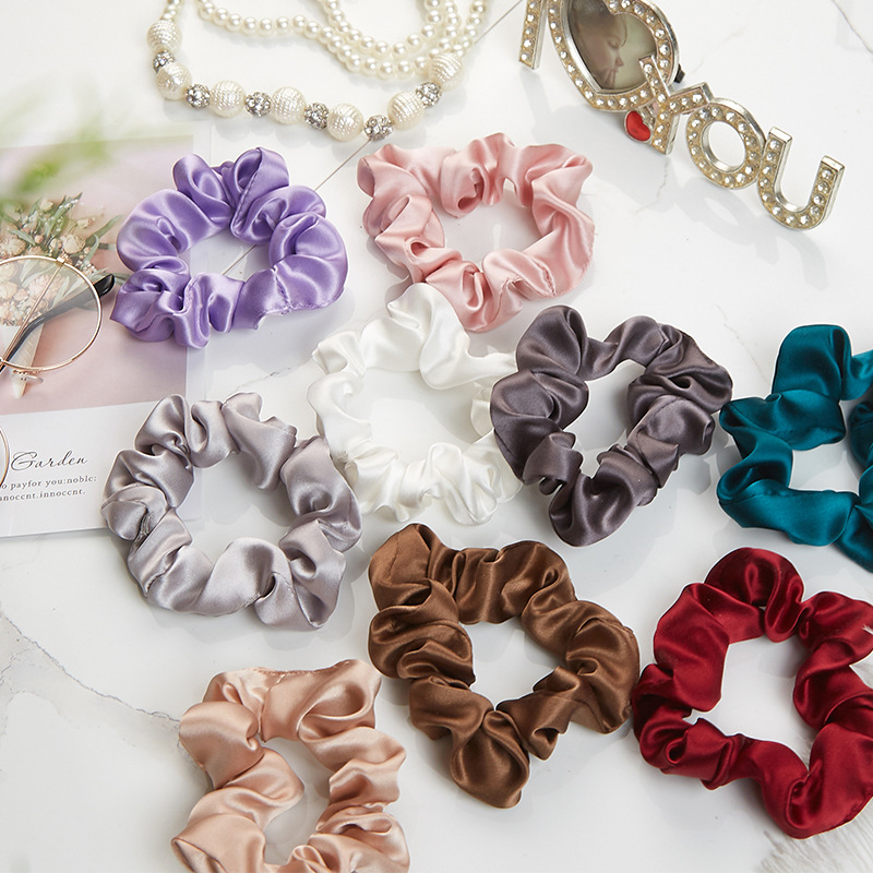 Dây Buộc Tóc Lụa, Cột Tóc Scrunchies Bèo Nhún Dễ Thương Nhiều Màu  SUBICI