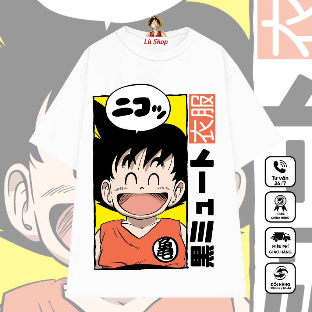 Áo thun Songoku siêu cute, đồ họa đẹp cho hình in sắc nét, chất vải mát mịn, áo phông bả viên ngọc rồng Goku kid