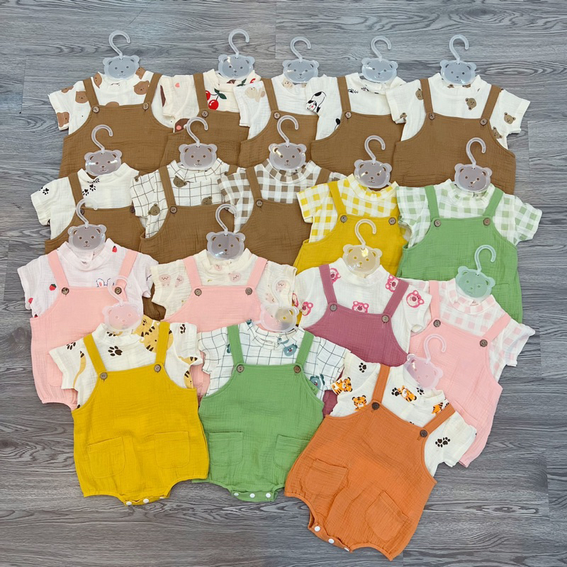 Combo 5 Body Muslin Sợi Tre in hoạ tiết dễ thương