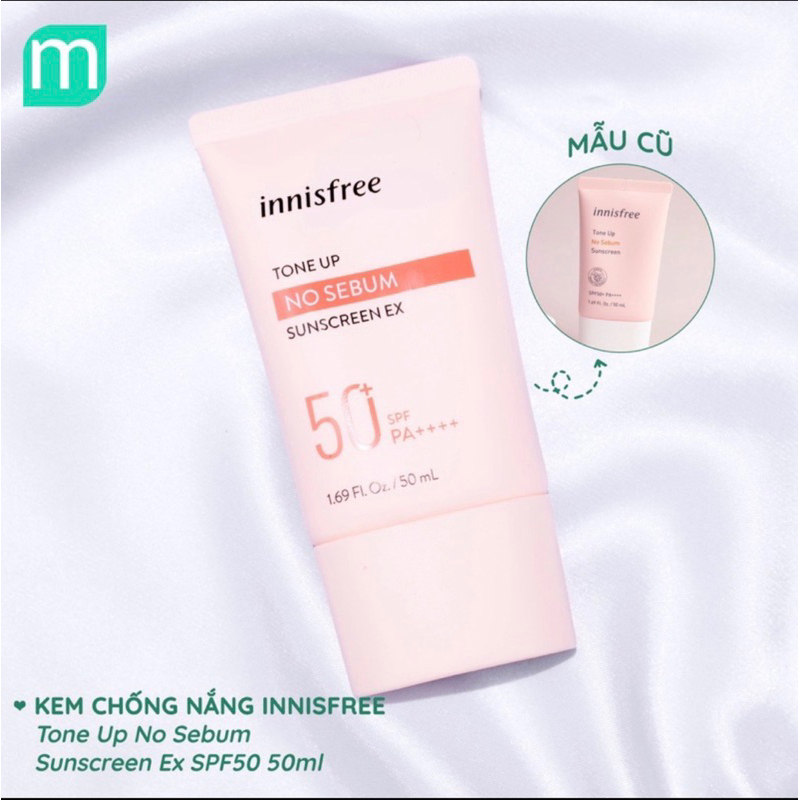 KEM CHỐNG NẮNG INNISFREE DAILY UV PROTECTION CREAM NO SEBUM SPF50 PA+++ 50ML