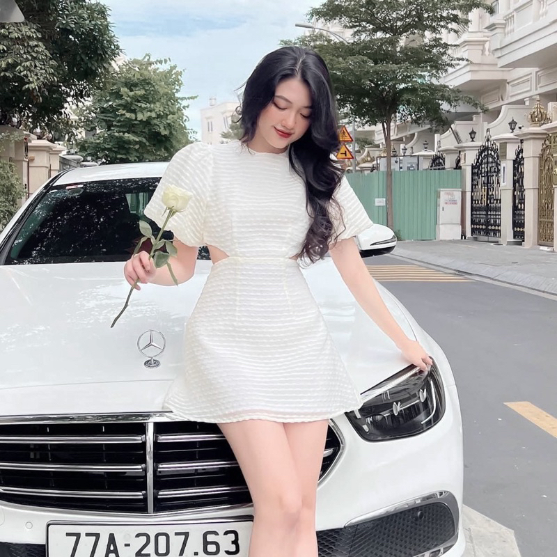 HELEN - Đầm kiểu nữ tay bồng dáng chữ A hở lưng (SWEET DRESS)