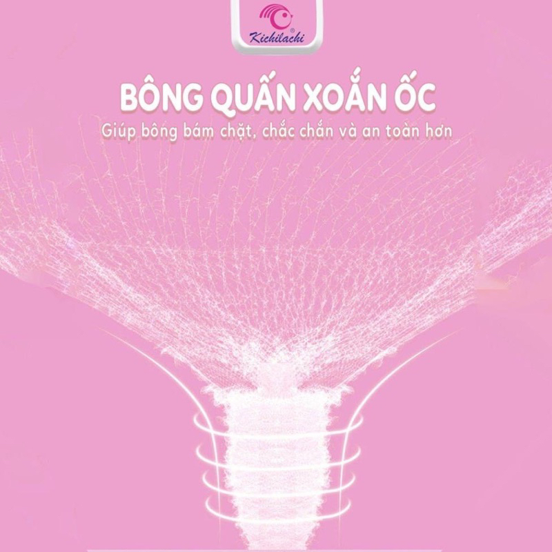 Tăm Bông Sơ Sinh Kichilachi Màu Hồng Thân Giấy 200 Que