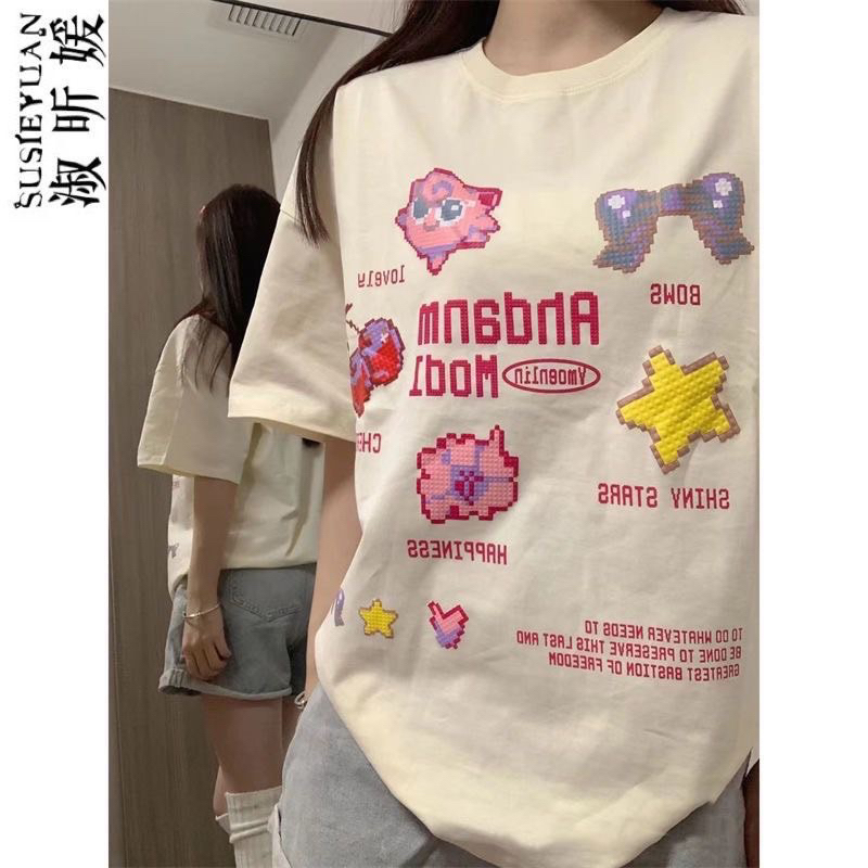 Áo Thun Form Rộng Tay Lỡ Bảo Bối Pokemon 2 màu Trắng Đen