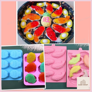 HCM-Khuôn Silicon Hình Cá Dễ Thương Làm Socola, Thạch Rau câu, Pudding, Làm Xà Bông CAKESHOP