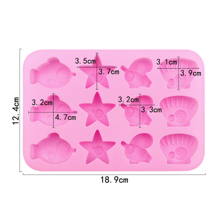 HCM-Khuôn Silicon Động Vật Biển Dễ Thương Làm Socola, Đậu Hũ Non, Thạch Rau câu, Pudding CAKESHOP