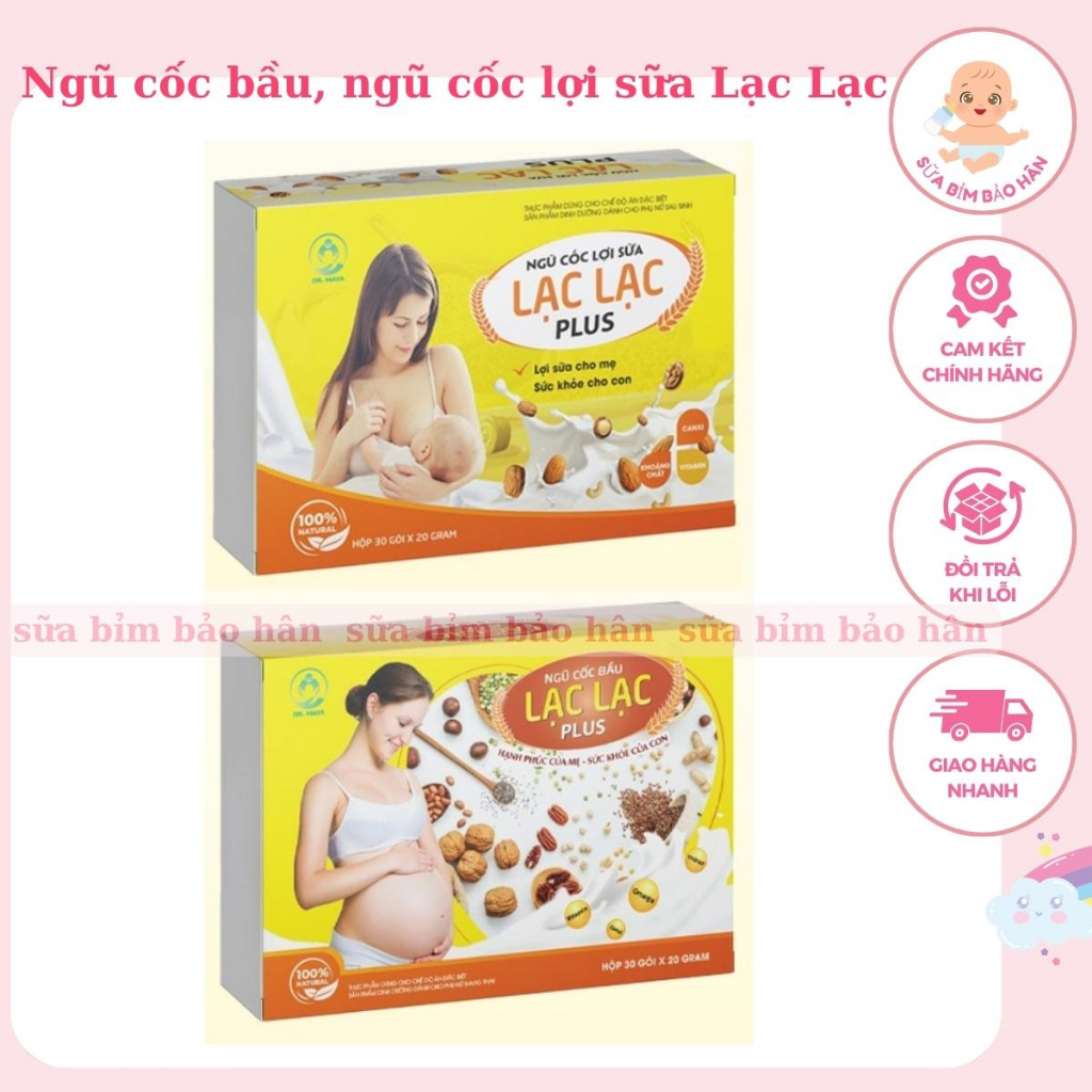 Ngũ cốc bà bầu siêu lợi sữa Lạc Lạc hộp 30 gói giàu dinh dưỡng date luôn mới