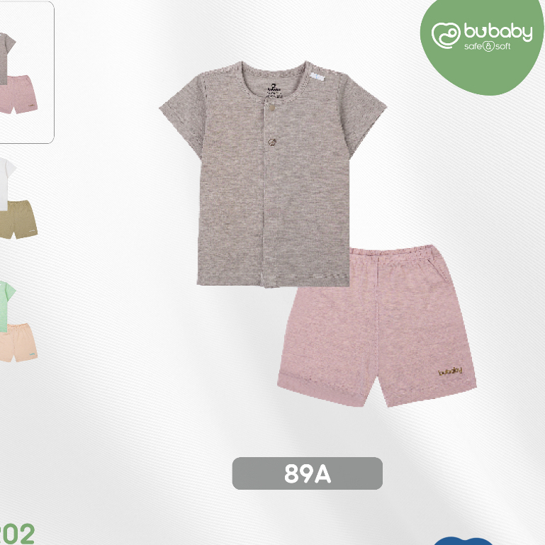 Bộ cộc tay cài chéo sơ sinh bamboo BU BABY