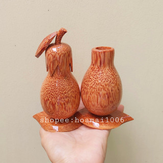 Hủ đựng tăm xỉa răng gỗ dừa hình trái cà