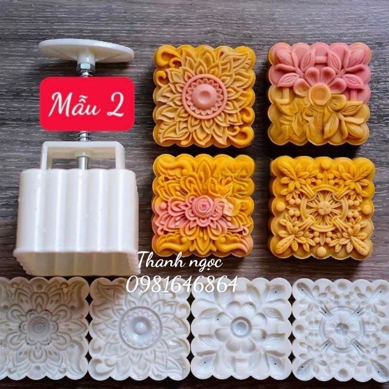Khuôn trung thu lò xo teflon 2023 Mẫu mới 150g