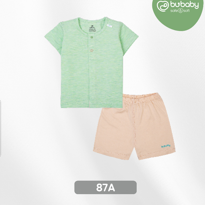 Bộ cộc tay cài chéo sơ sinh bamboo BU BABY