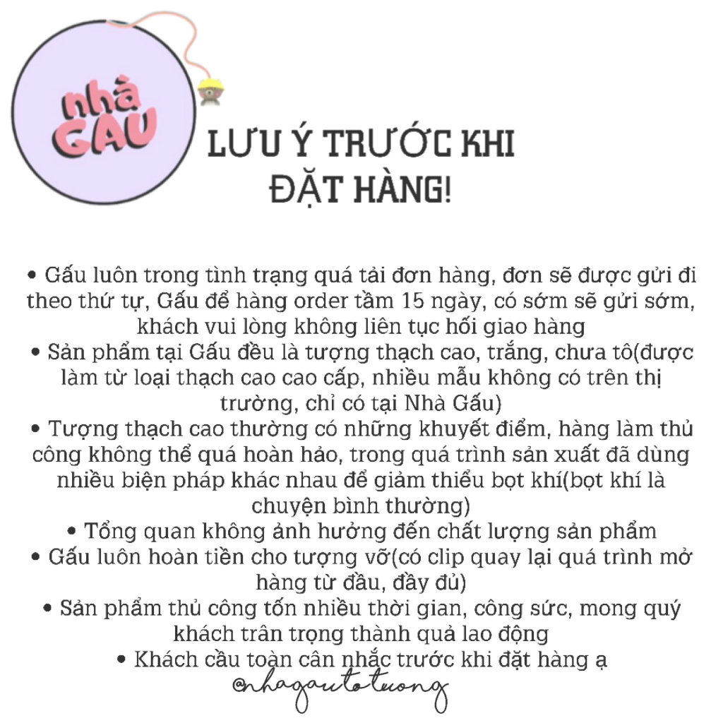 Tô tượng thạch cao gấu dâu 2d size nhỏ phiên bản hai(không kèm màu và cọ)