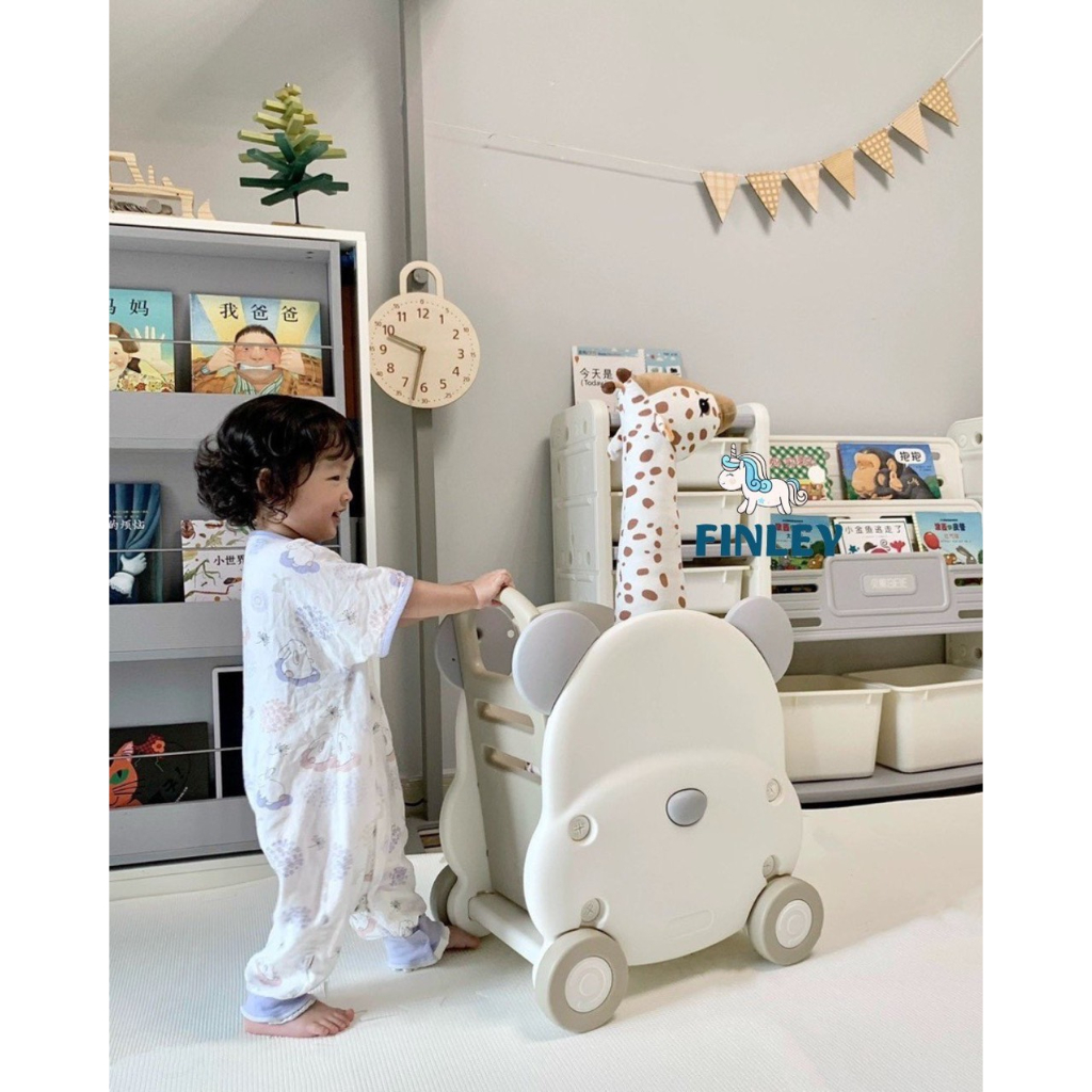 Xe đồ chơi cho bé có bánh xe dễ dàng di chuyển kết hợp xe tập đi mẫu gấu Hàn Quốc siêu yêu