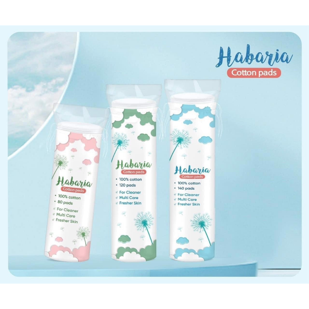 Bông tẩy trang Habaria Cotton Pads loại cây tròn 80m-120m-140m