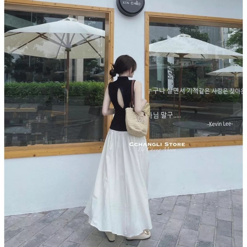 Sét áo thun mix chân váy dài siêu đẹp