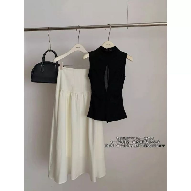 Sét áo thun mix chân váy dài siêu đẹp