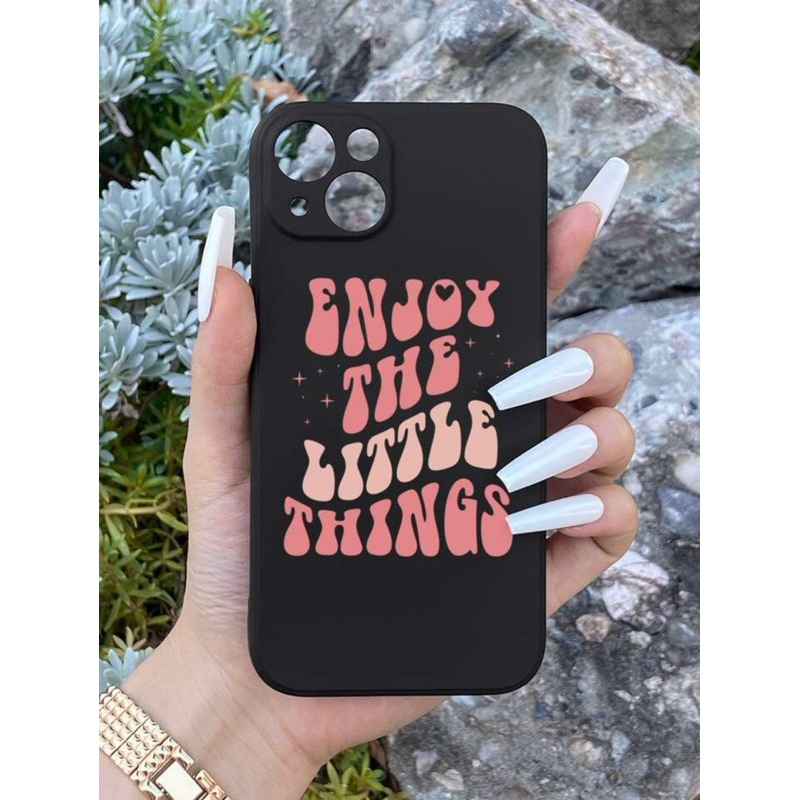 Ốp lưng cạnh vuông giả lp13 hình chữ hồng cute dành cho iphone 11 promax/11 pro max/12/12pro/12 pro/12 promax/12 pro max