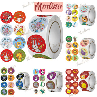 Sticker khen thưởng (cuộn 500 sticker nhãn dán) tạo hứng thú cho các bé học sinh học tiếng anh 2.5cm