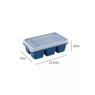 combo 2 khay làm đá silicon 6 ô có nắp đậy, Khuân Làm Đá 6 Ô Làm Thạch Mùa Hè An Toàn Sức Khoẻ