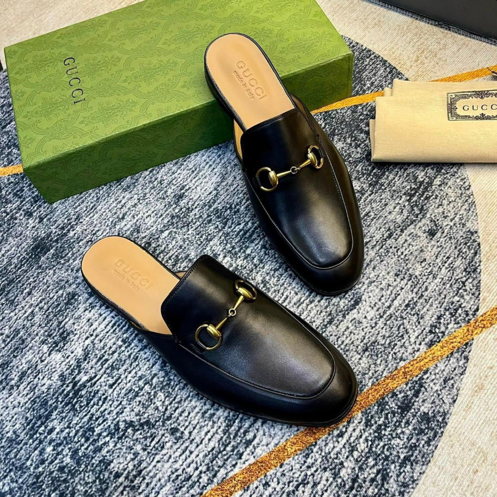 Giày sục nam GC màu đen da thật full size 38-43