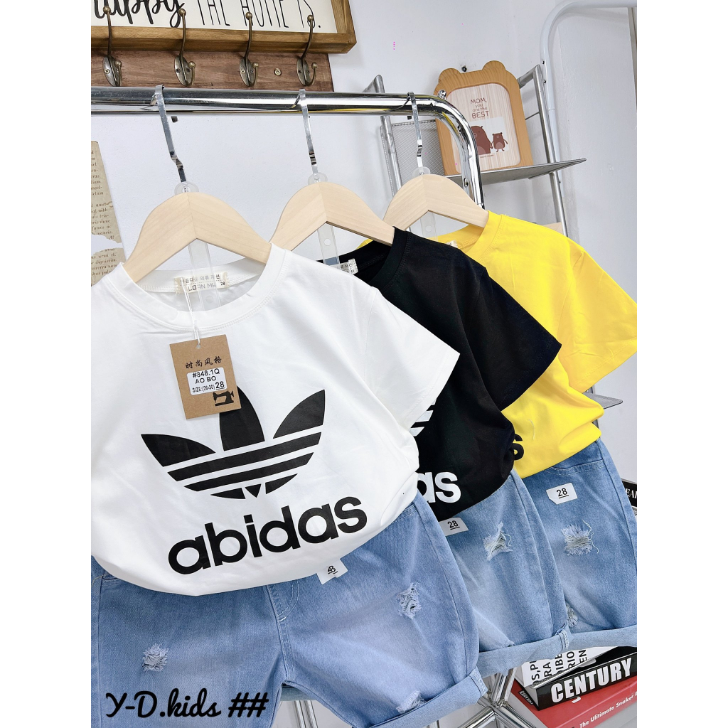 Bộ nam Quần Jean áo cotton chữ Adidas cao cấp