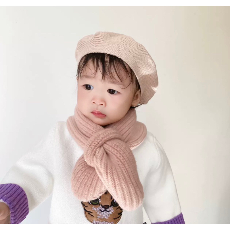 Mũ nồi chat dệt kim len cc pc hàn cho bé mix đồ mùa đông bé trai bé gái - pk12