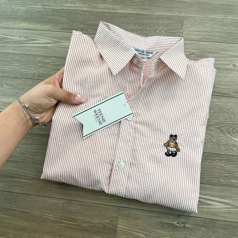 Sơmi sọc thêu gấu Teenie