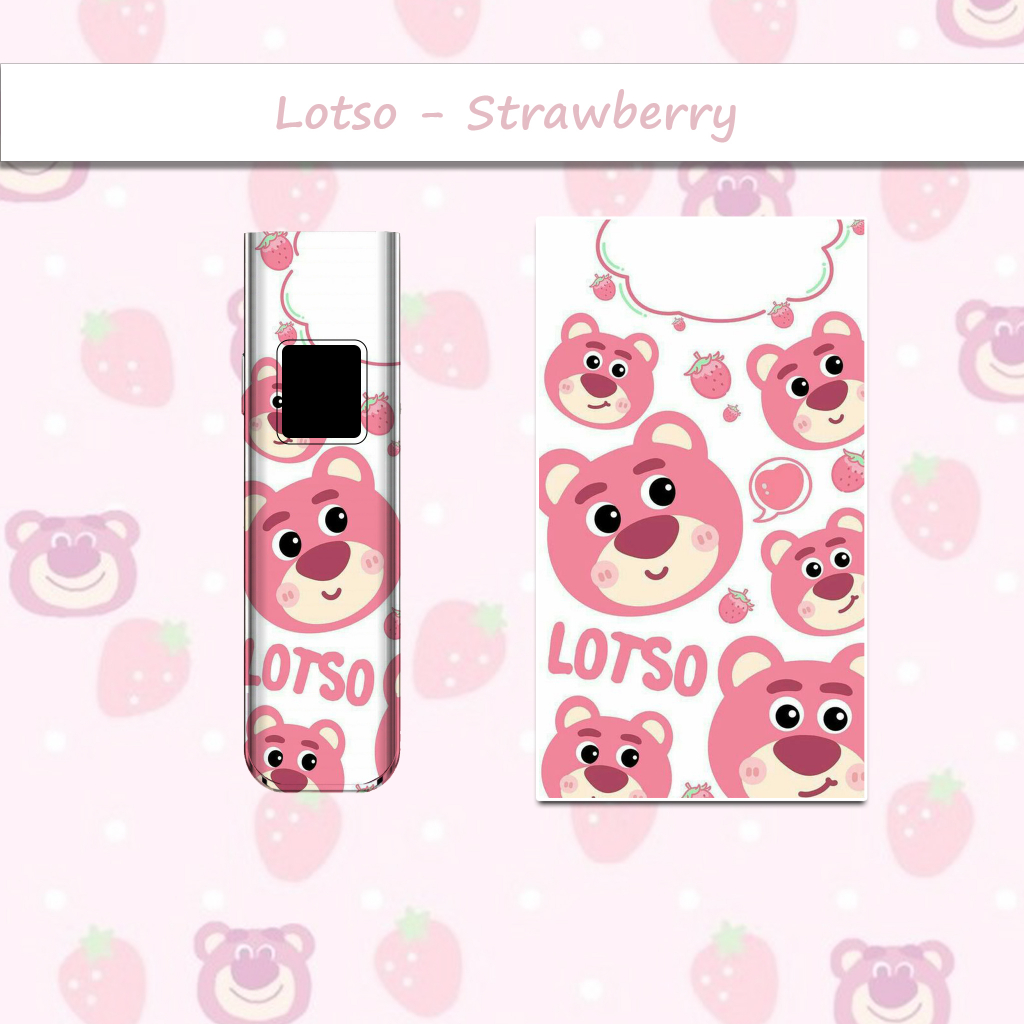 Miếng dán Skin X-lim Pro phủ kim tuyến in hình Gấu Dâu Lotso 2 Strawberry cho X-Lim v2/ Riil X