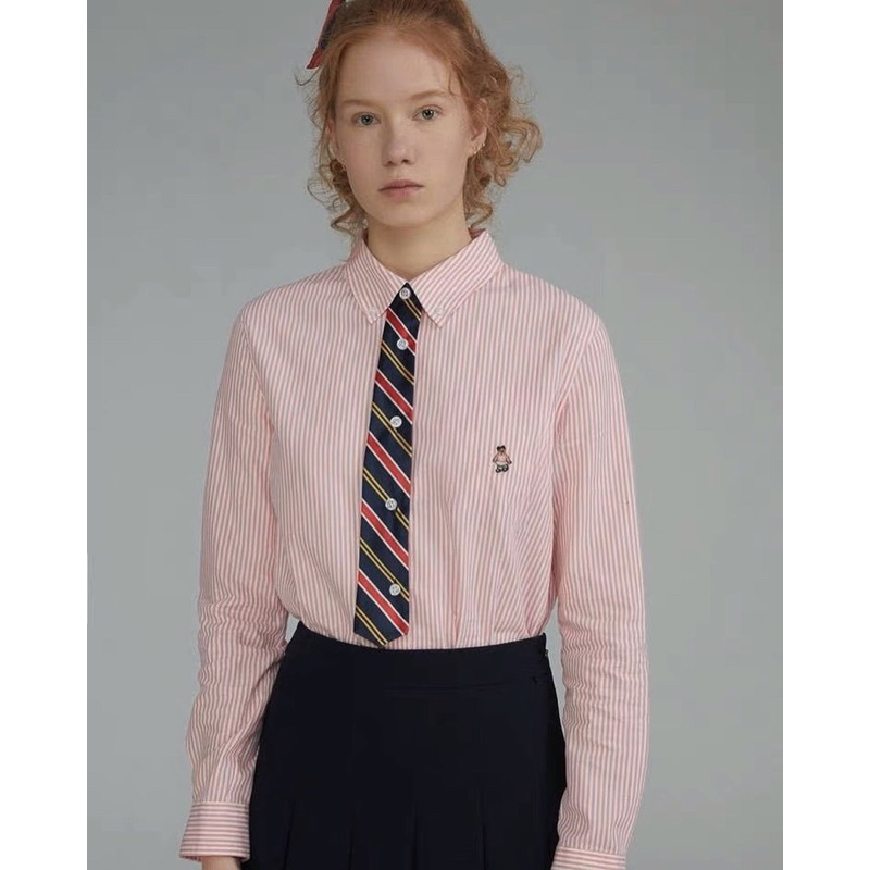 Sơmi sọc thêu gấu Teenie