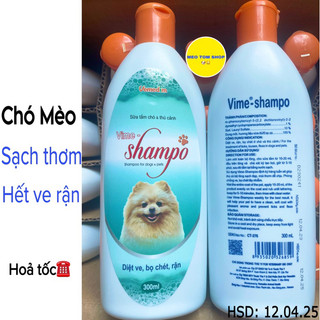Sữa tắm diệt ve rận, bọ chét, siêu sạch, chó mèo thơm lâu Vime shampo 300ml