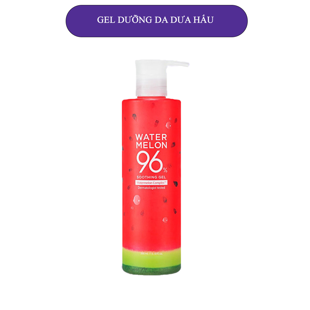 Gel dưỡng da đa năng chiết xuất dưa hấu Holika Holika Watermelon 96% Soothing Gel cấp ẩm làm dịu da 390ml - 7125