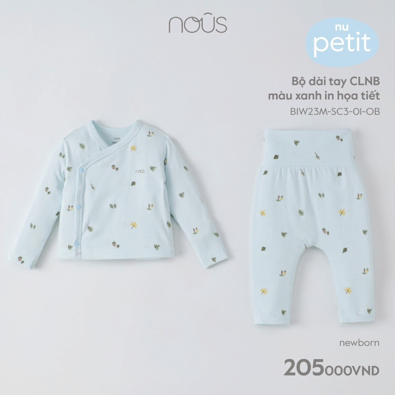 NOUS newborn 2023 - Bộ dài tay Nous size NB BEOKIDS