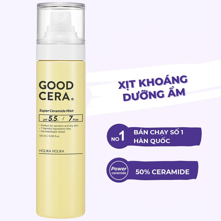 Xịt Khoáng Hàn Quốc Holika Holika Good Cera Super Ceramide cấp ẩm cân bằng pH 120ml - 7139