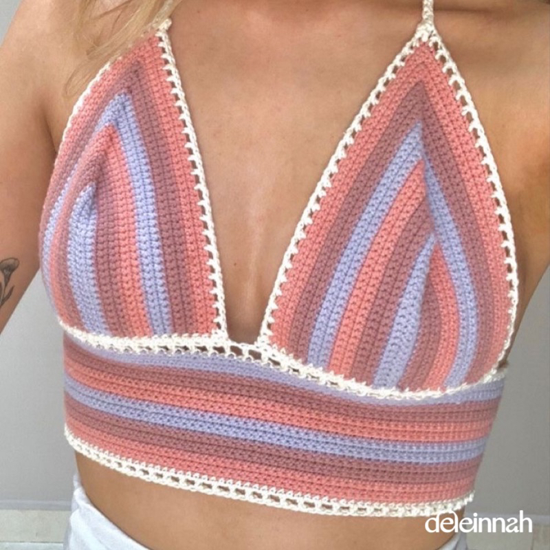 𝐁𝐑𝐀𝐋𝐄𝐓𝐓𝐄 𝐂𝐑𝐎𝐂𝐇𝐄𝐓 𝐓𝐎𝐏 𝐁𝐂𝟐 I Áo bikini len đi biển mảnh liền