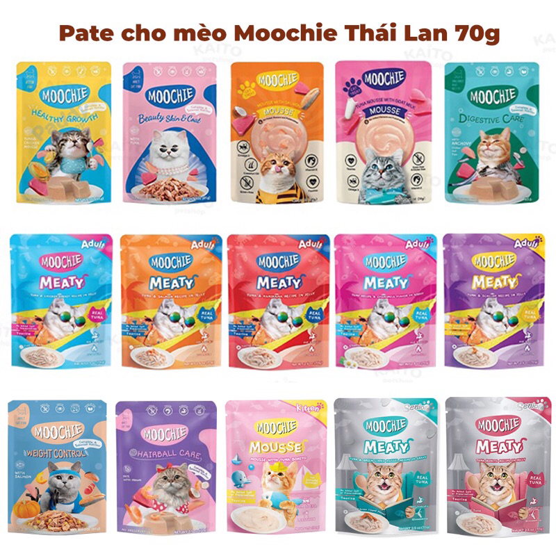 Pate Moochie Thái Lan Cho Mèo Gói 70g