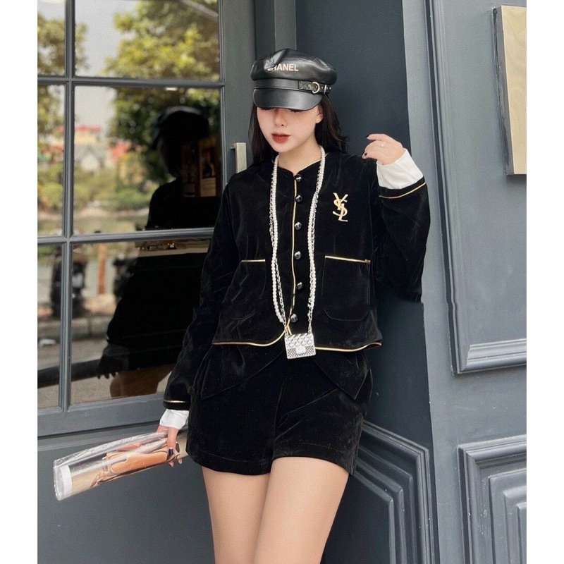 Áo khoác nhung Y.S.L hàng QC cao cấp