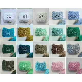 (01-20) Sợi cotton bóng Thái se 0.8mm, đan móc áo váy