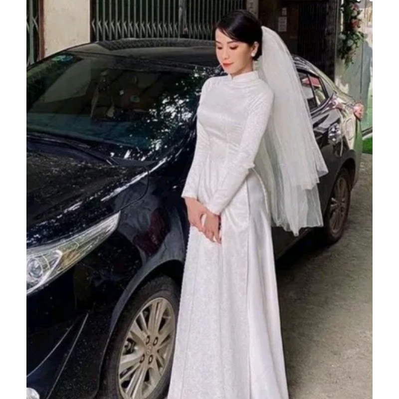 Gấm trắng lên áo dài, áo bà ba đẹp xuất sắc luôn ạ