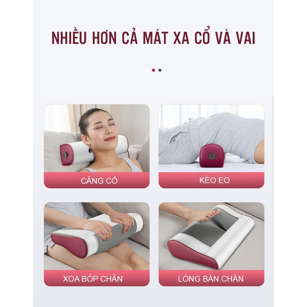 Gối Massage Cổ Vai Gáy SEKA OKATO SK-P55 Hồng Ngoại Bản Nâng Cấp Có Đầu Mát Xa 8D Công Nghệ Nhật Bản