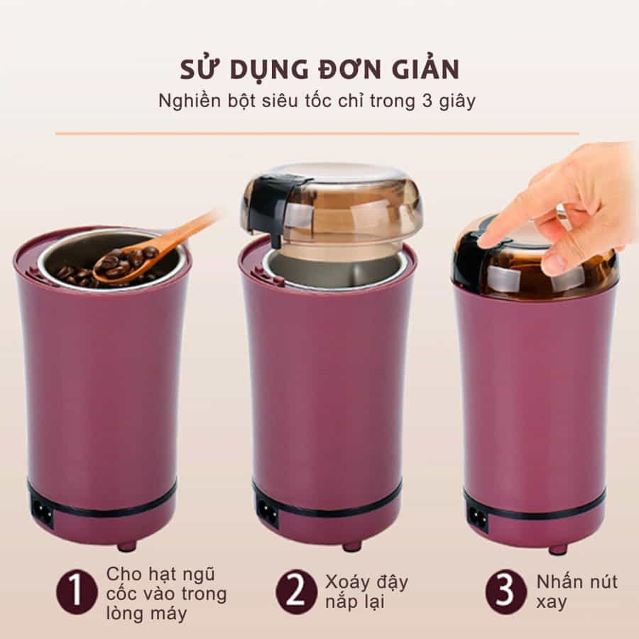 Máy xay thịt, máy xay ngũ cốc mini đa năng DELA chính hãng nghiền siêu tốc MXM04