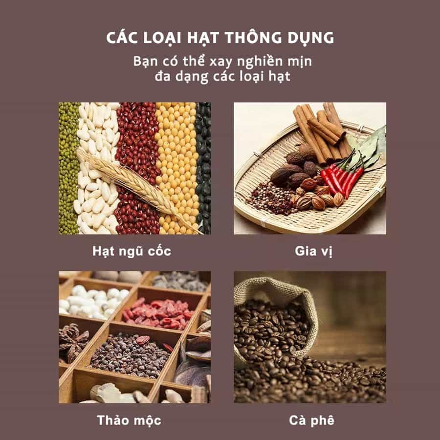 Máy xay thịt, máy xay ngũ cốc mini đa năng DELA chính hãng nghiền siêu tốc MXM04