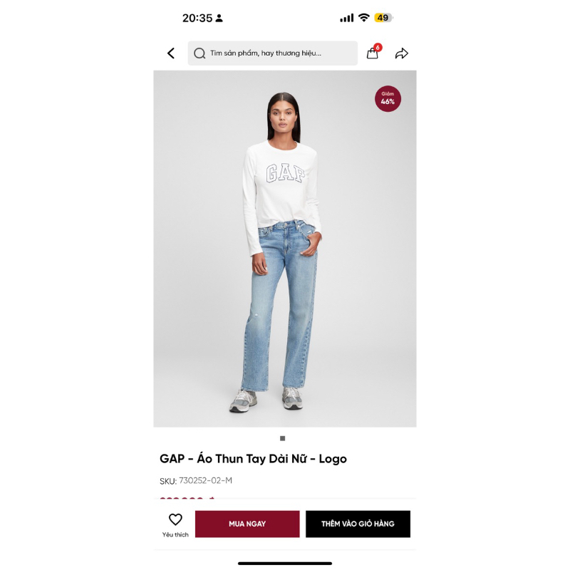 Áo thun GAP size S chính hãng