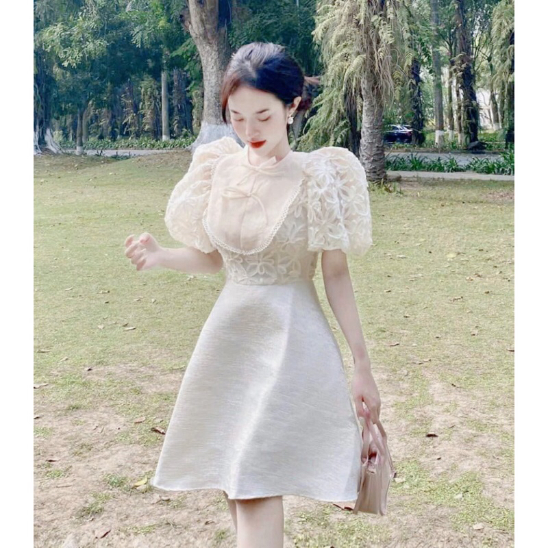 Đầm dự tiệc phối ren xòe  Dress BL1955