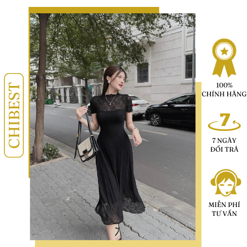 Đầm Xòe Ren Qc Dài Kèm Lót Ôm Body Tôn Dáng Phong Cách Sang Trọng Chibest Hdc74