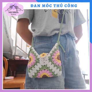 Túi đeo chéo làm bằng len làm thủ công hanmade bằng tay, Dùng Làm Quà Tặng, deco chụp ảnh