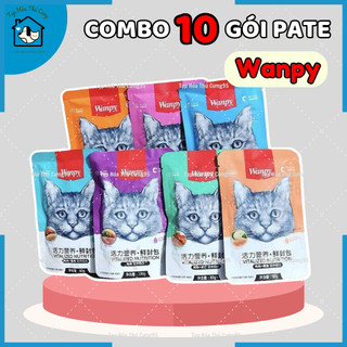 Combo 𝟭𝟬 𝙜𝙤́𝙞 pate wanpy 80gr mix vị cho mèo