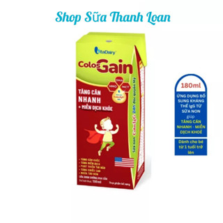 [HSD T10-2025] COMBO 4 Lốc 16 Hộp Sữa Bột Pha Sẵn Vitadairy Colos Gain 180ml.
