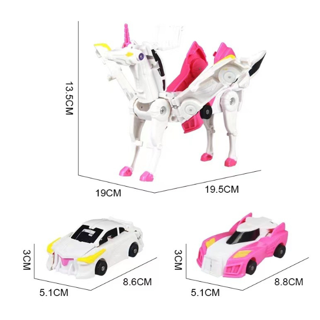 Đồ Chơi Xe Ô tô Biến Hình Kỳ Lân Unicorn Pegasus - Xe Ô Tô Biến Hình Tự Động Hai Robot Ngựa Cho Bé Trai Bé Gái