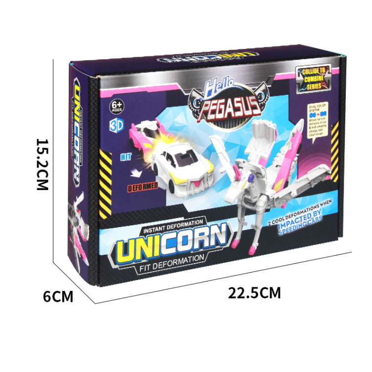 Đồ Chơi Xe Ô tô Biến Hình Kỳ Lân Unicorn Pegasus - Xe Ô Tô Biến Hình Tự Động Hai Robot Ngựa Cho Bé Trai Bé Gái